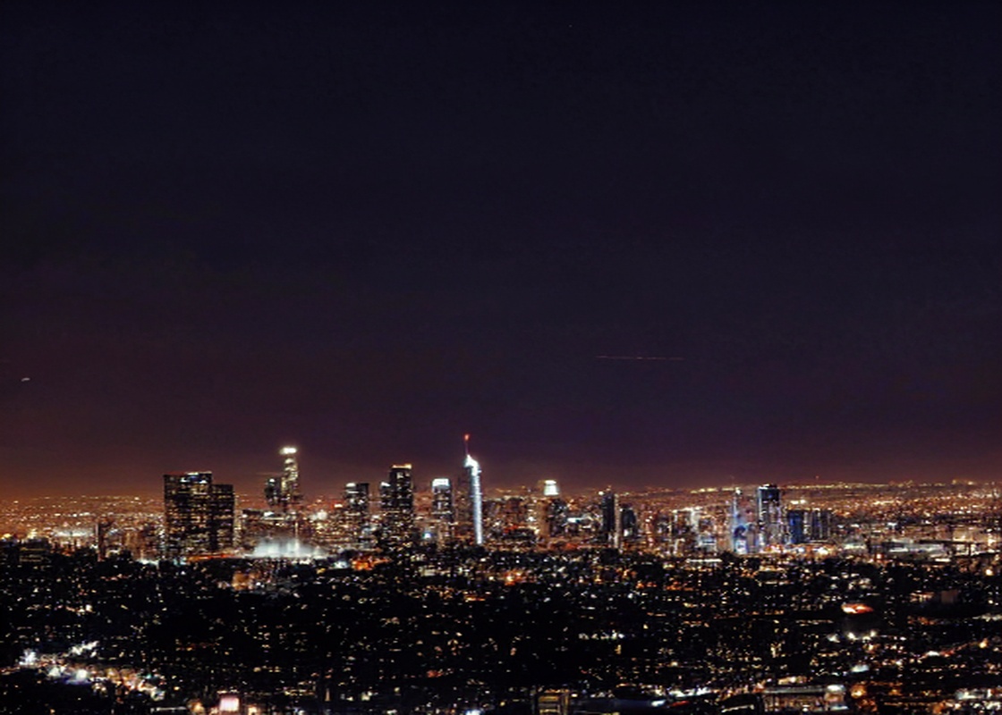 Los Angeles Gece Ufuk Çizgisi Uzak