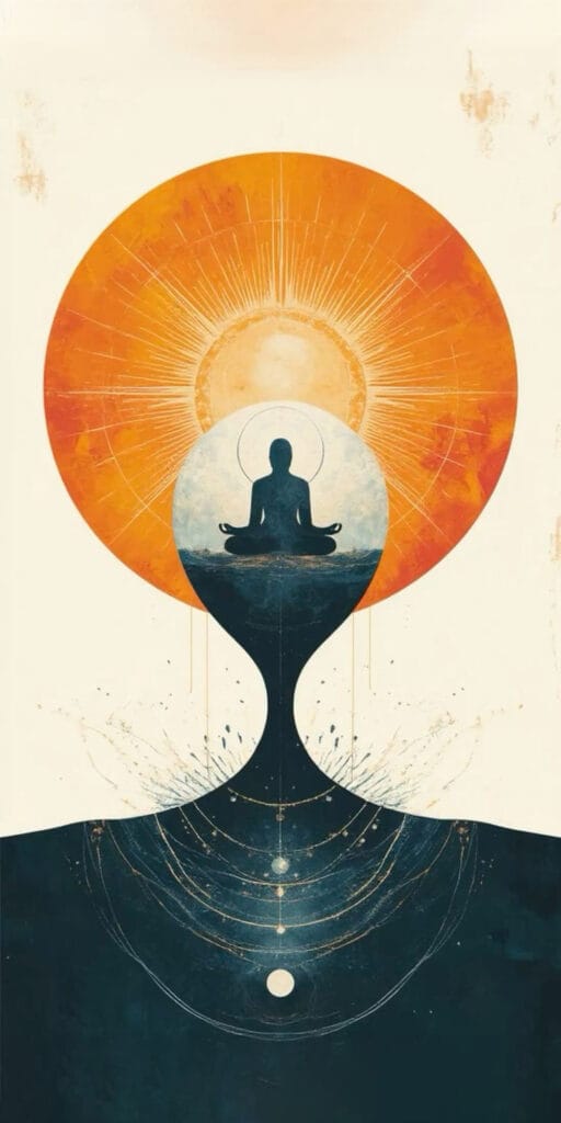 Meditasyon Güneş Kozmik Tablo - kanvas ve cam tablo | Dekolata