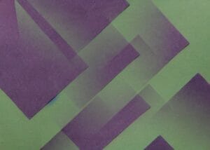 Mor Yeşil Geometrik Şeffaf Tablosu