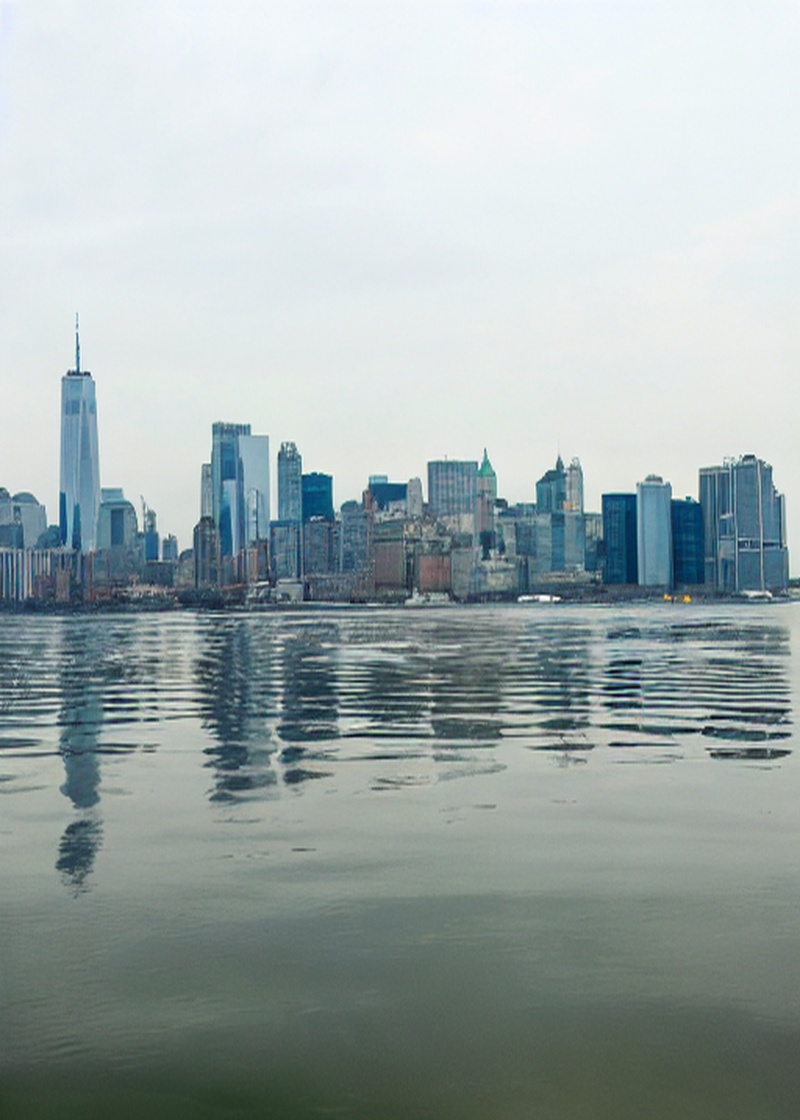 New York Bulutlu Su Yansıması Dikey
