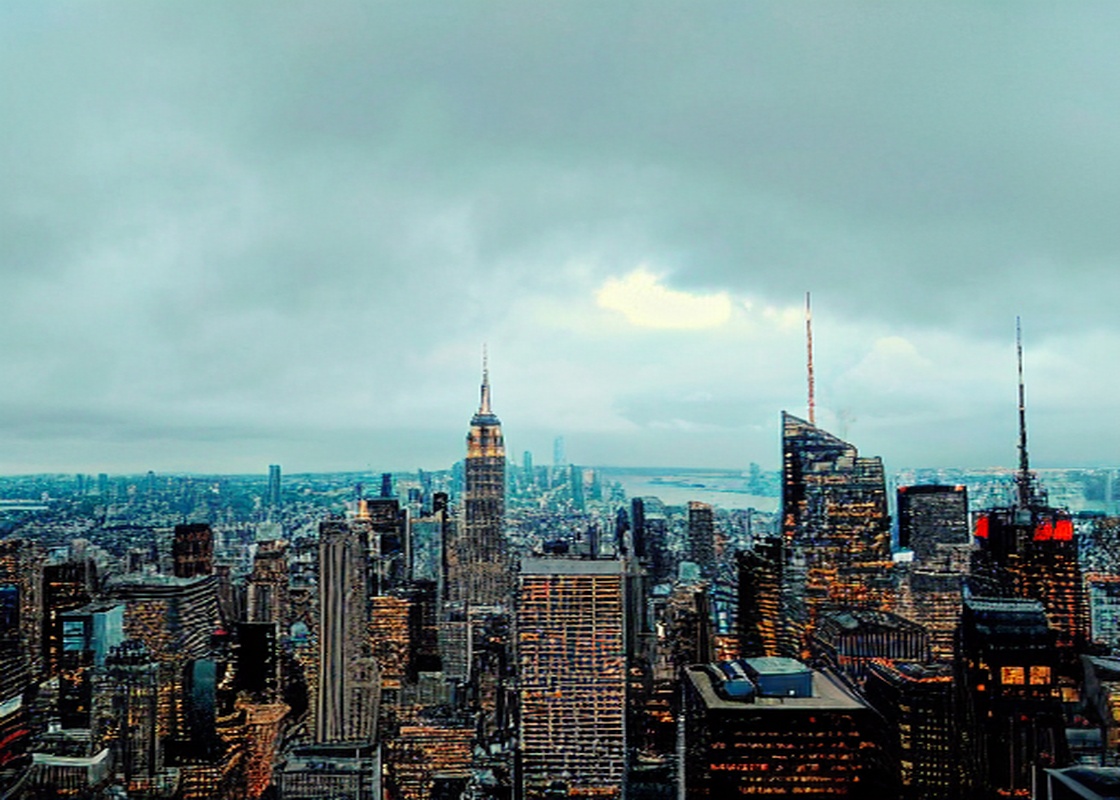 New York Empire State Bulutlu Panorama