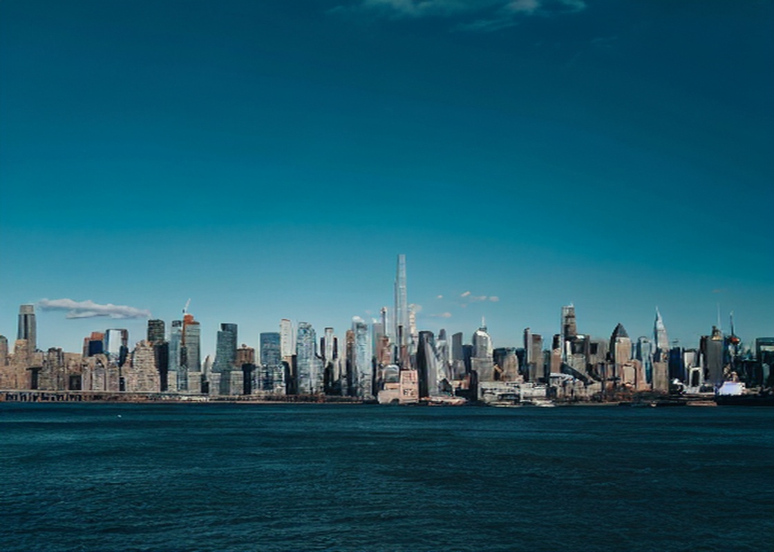 New York Gündüz Mavi Geniş Açı
