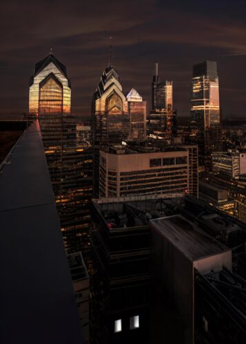 Philadelphia Çatı Perspektif Gece
