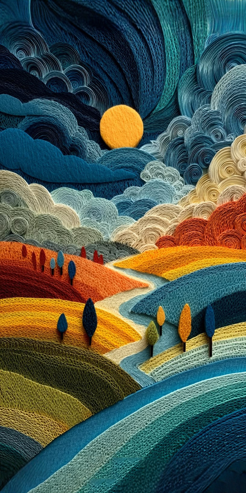 Renkli Manzara Yol Figür Tablo