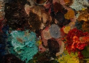 Renkli Palette Yağlı Boya Canlı Tablo