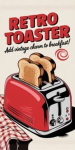 Retro Toaster Komik Tablo