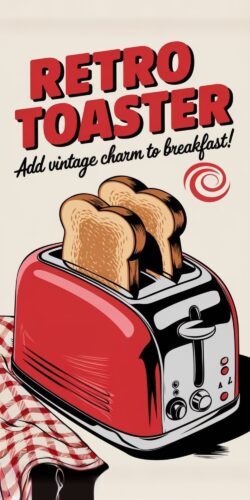 Retro Toaster Komik Tablo