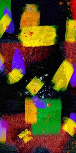 Sarı Kırmızı Gizemli Bulut Soyut Sanat Tablosu