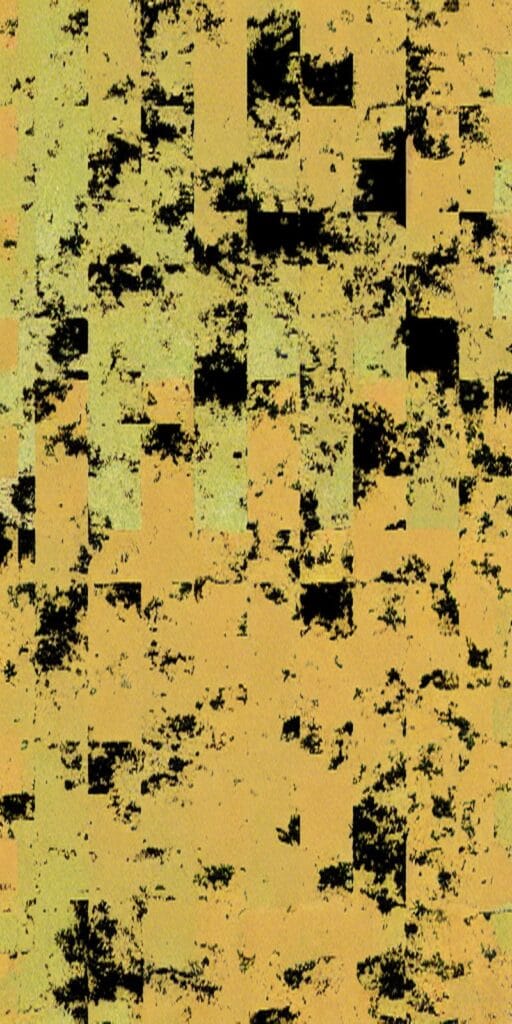 Sarı Siyah Grunge Geometrik Tablo