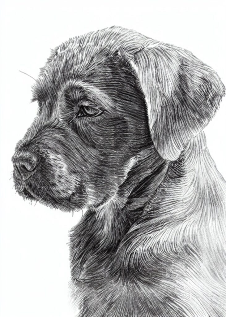 Siyah Köpek Yavrusu Kalem - kanvas ve cam tablo | Dekolata