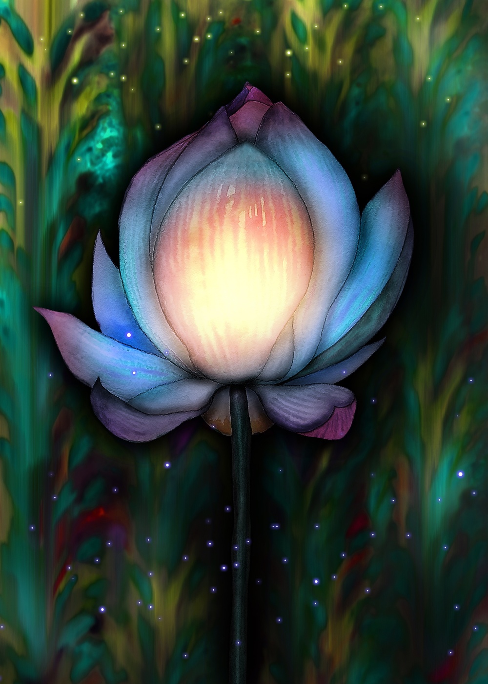 Tarlanın Ortasında Lotus Çiçeği