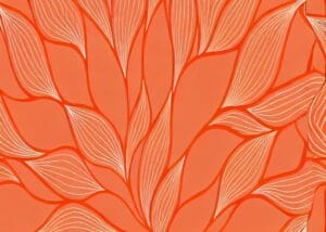 Turuncu Yaprak Line Art Botanik Tablo
