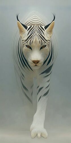 Zebra Pars Gibi Soyut Tablo