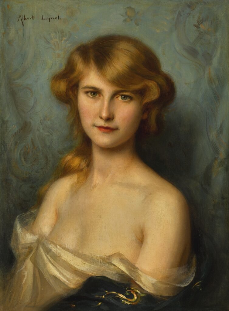 A Beautiful Lady with Red Hair - Albert Lynch Tablo
