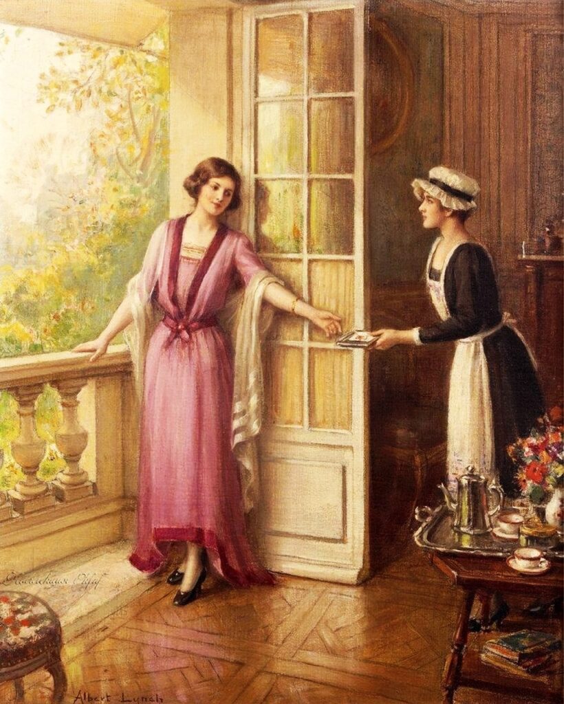 A Lady and Her Chambermaid - Albert Lynch Tablo