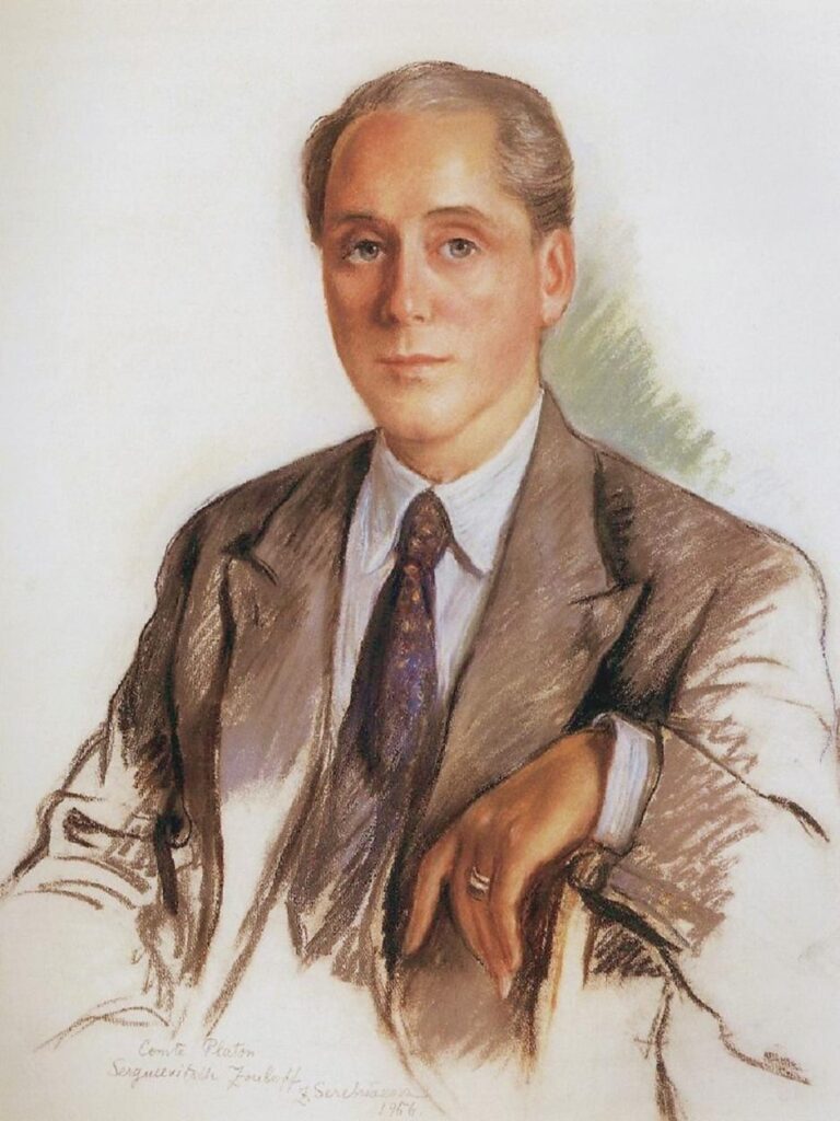 A Portrait of Graf Platon Zubov (1956) - Zinaida Serebriakova Tablo