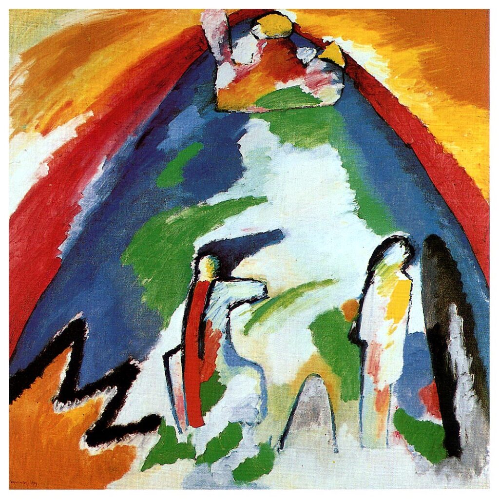 A mountain (1909) - Wassily Kandinsky Tablo