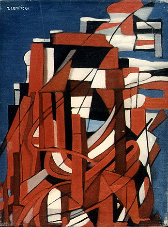 Abstract Composition in Red and Blue I (1953) – Tamara de Lempicka Tablo
