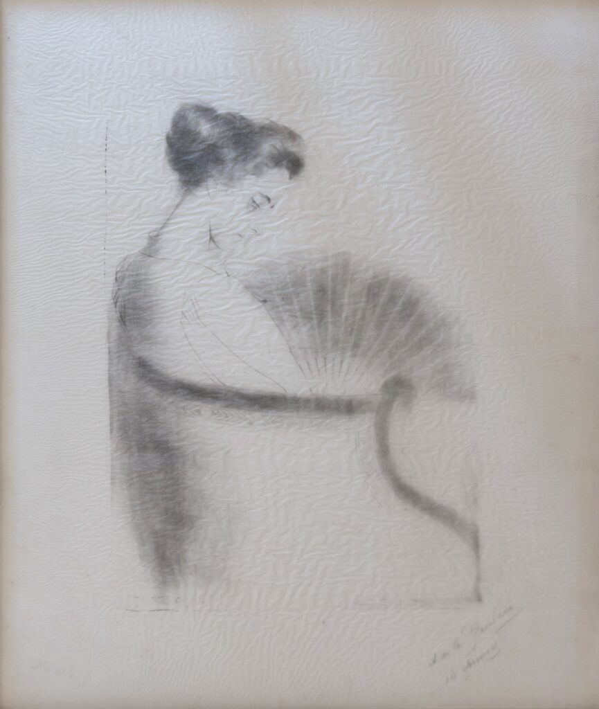Anne Catherine (première Épouse De L’artiste) À L’éventail (1895) - Antonio de La Gándara Tablo