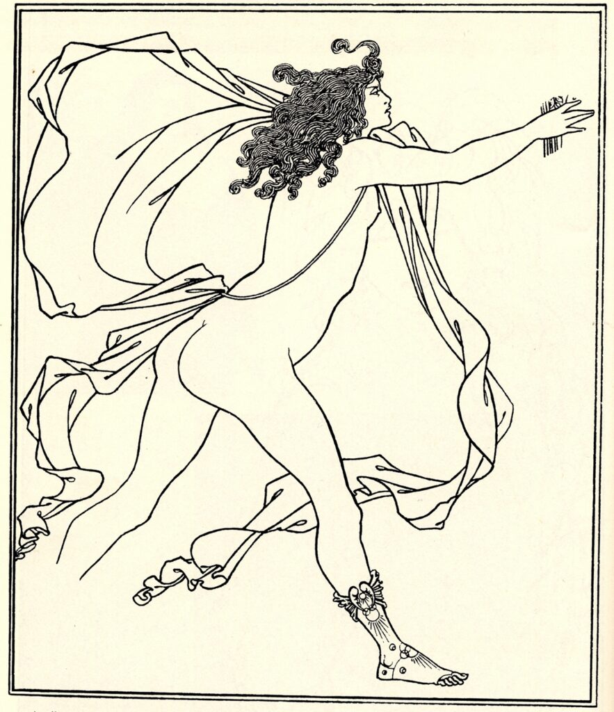 Apollo pursuing Daphne (1896) – Aubrey Beardsley Tablo