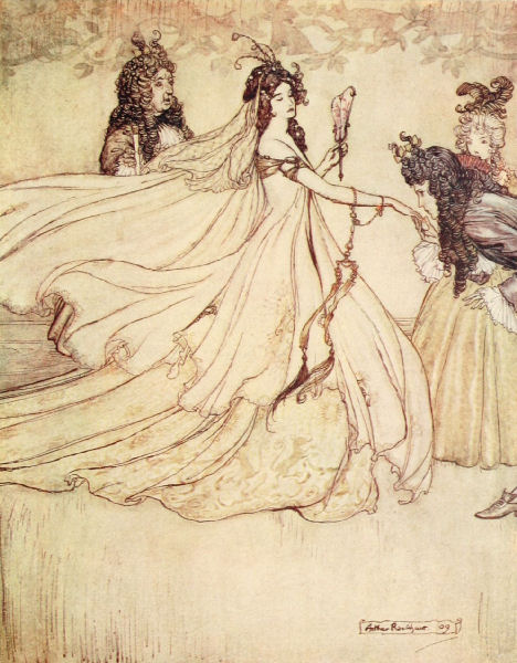 Ashenputtel goes to the ball – Arthur Rackham Tablo