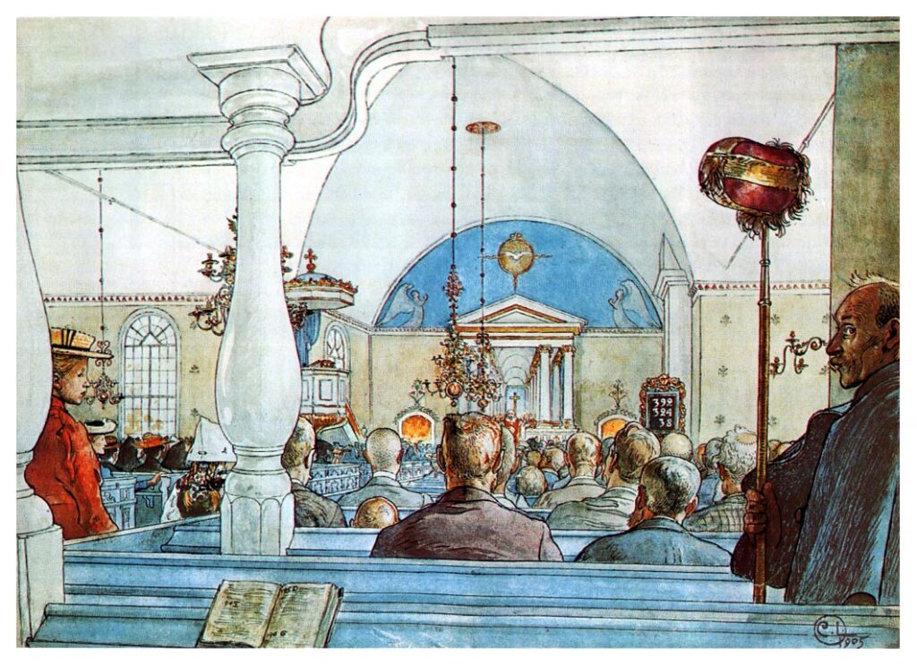 At Church (1905) - Carl Larsson Tablo