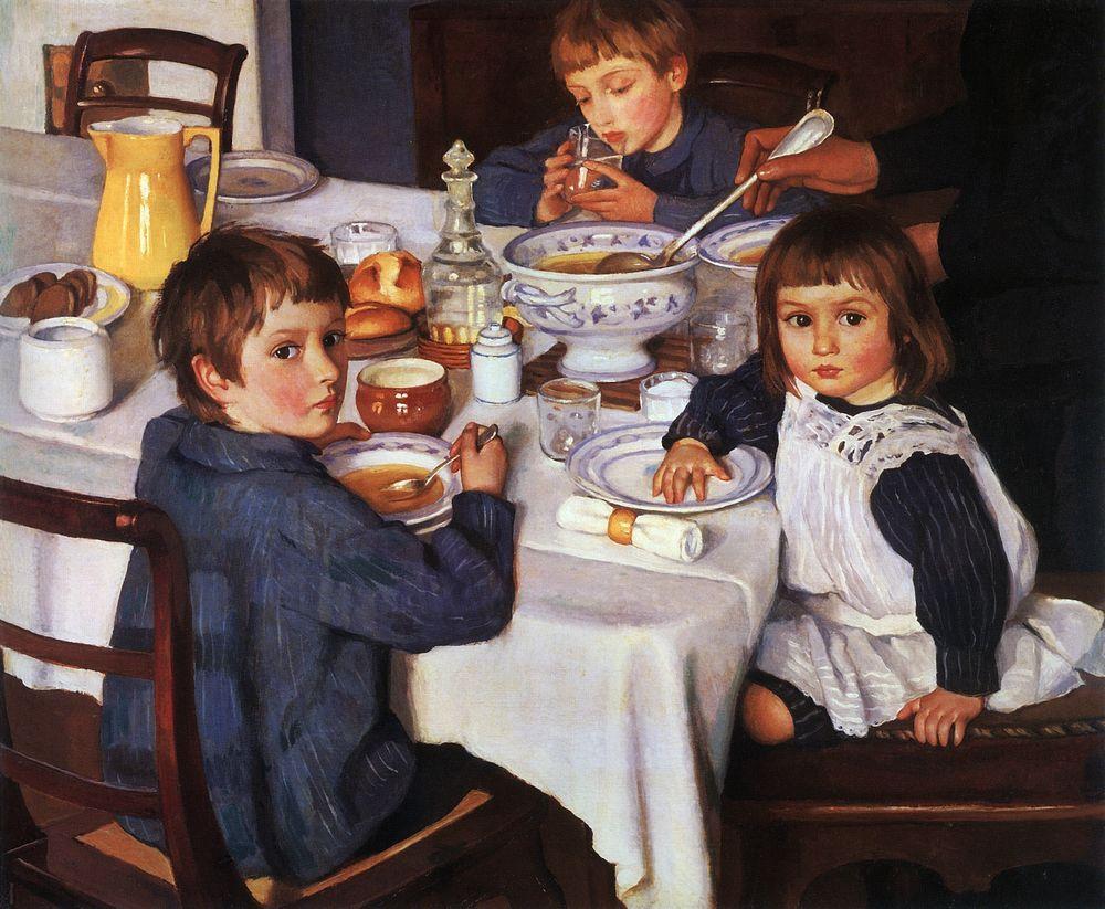 At breakfast (1914) – Zinaida Serebriakova Tablo
