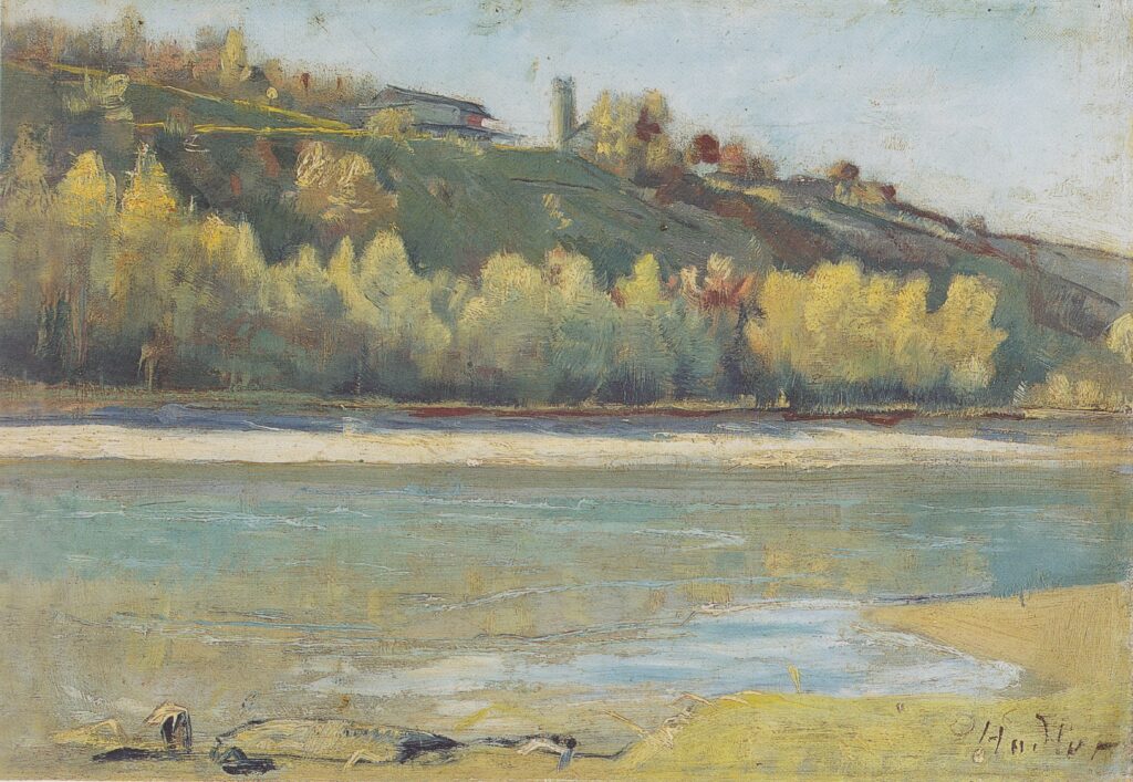 At the Jonction (1880) - Ferdinand Hodler Tablo
