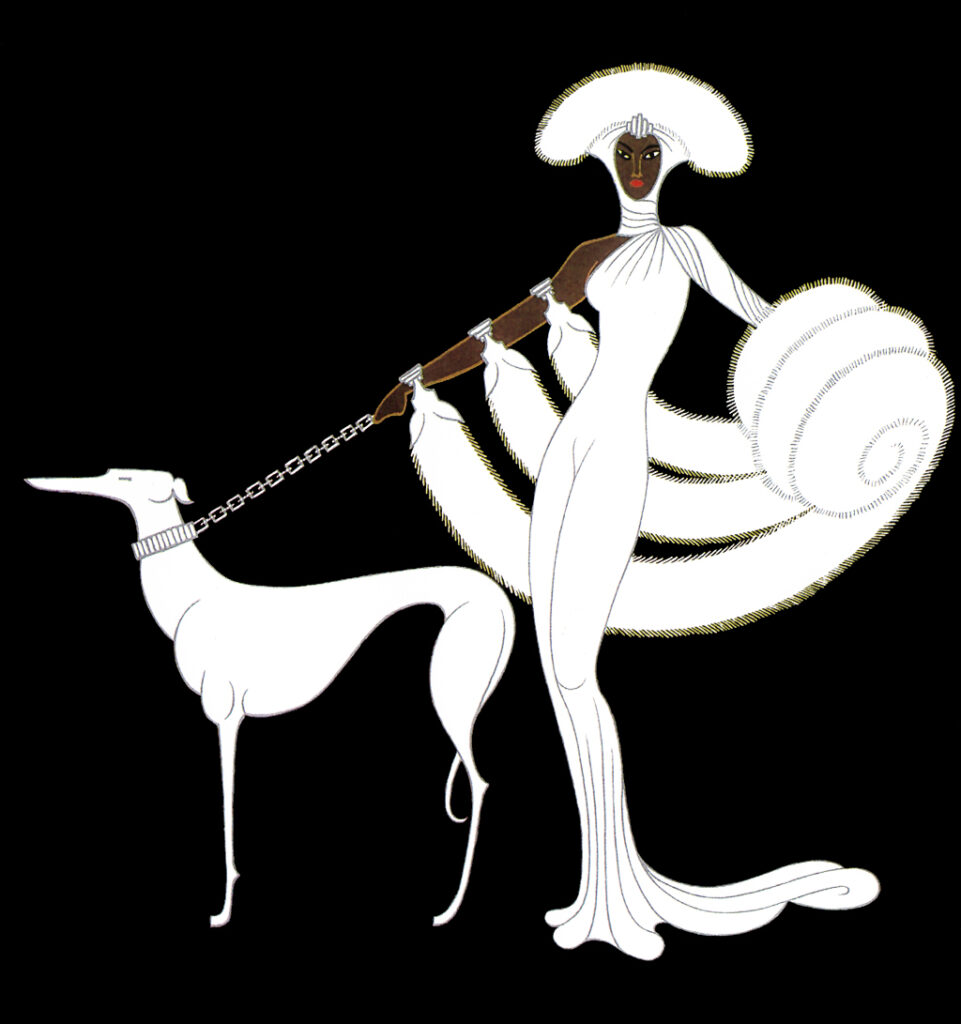 At the Theatre, Ebony and White - Erté Tablo