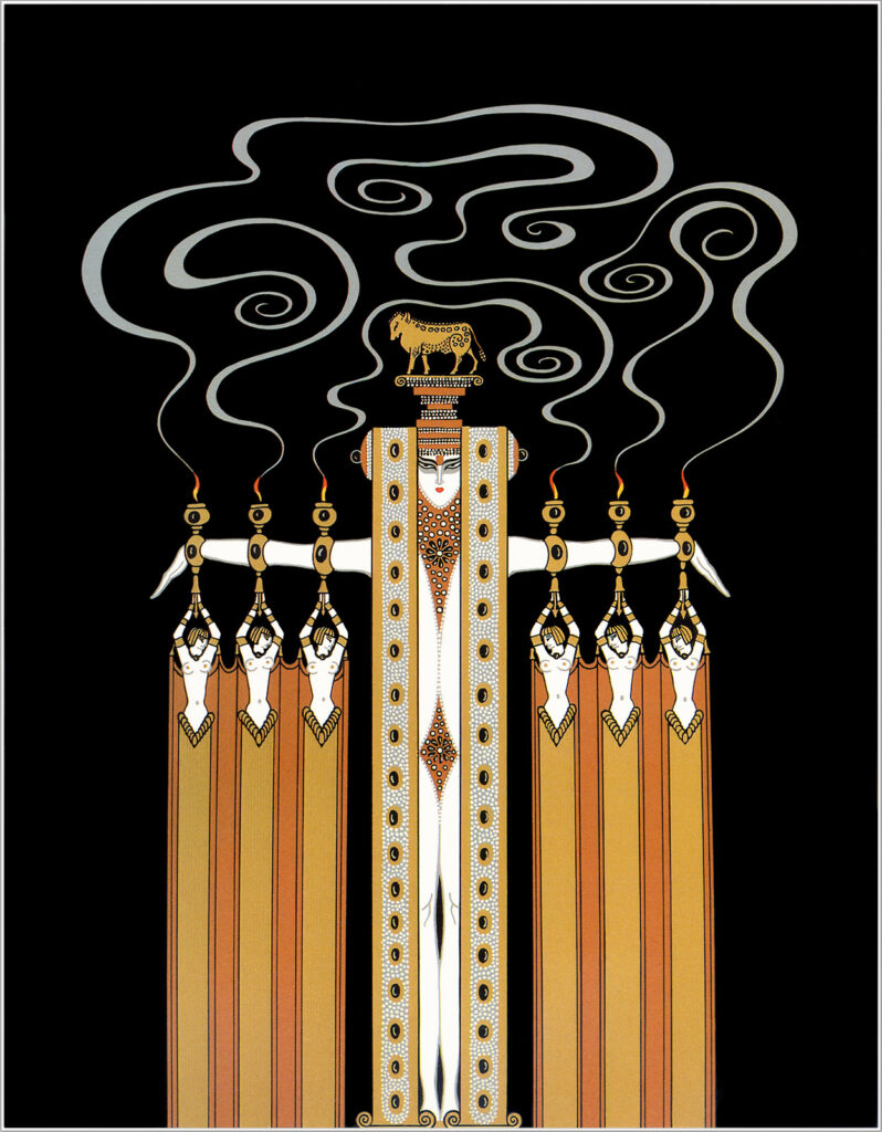 At the Theatre, Golden Calf - Erté Tablo