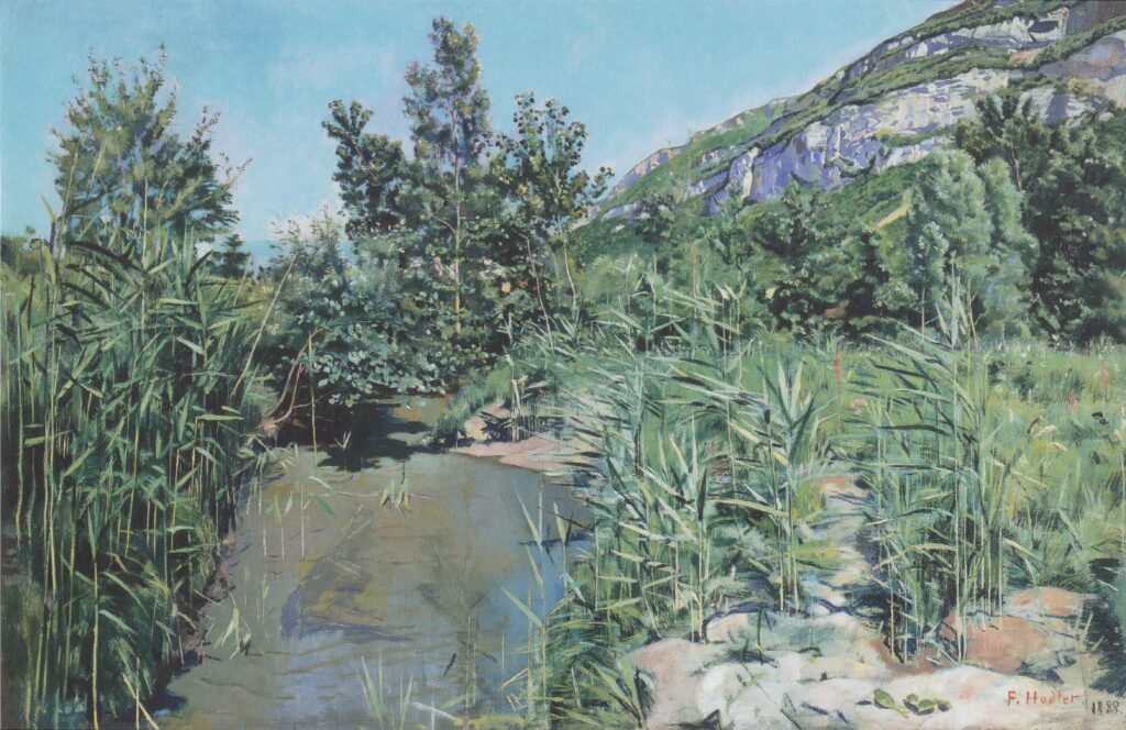 At the foot of the Salève (1890) - Ferdinand Hodler Tablo