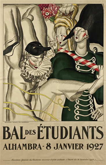 Bal des Étudiants Poster (1927) – Jean Dupas Tablo