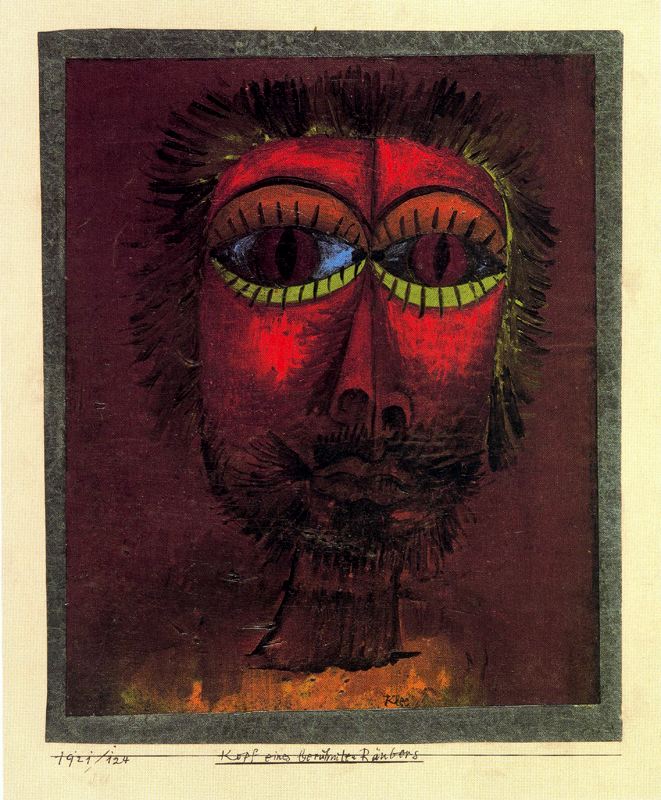 Bandit’s head (1921) – Paul Klee Tablo