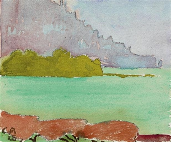 Bank landscape (1928) – Cuno Amiet Tablo