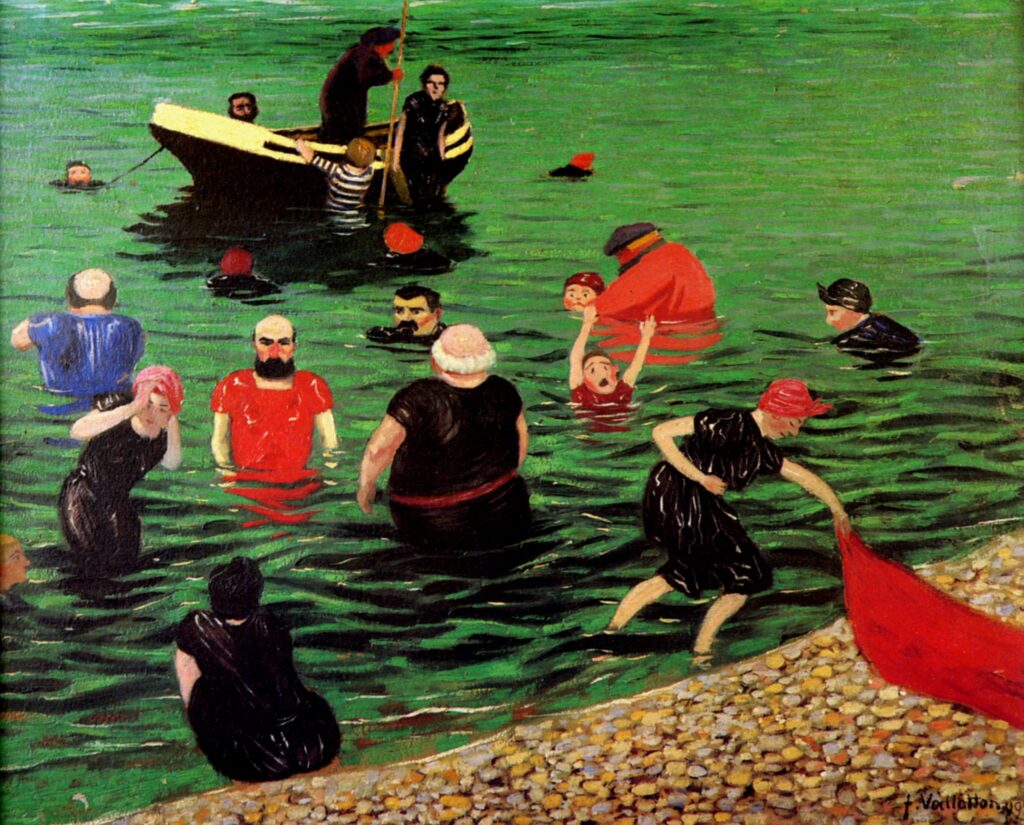 Bathing in Etretat (1899) - Félix Vallotton Tablo