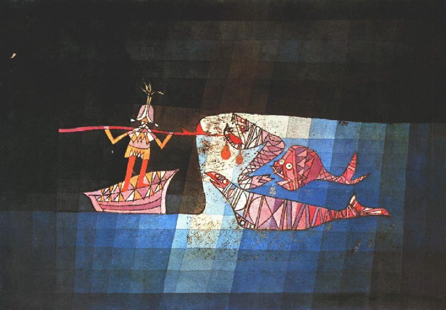 Battle scene from the comic fantastic opera ‘The Seafarer’ (1923) – Paul Klee Tablo