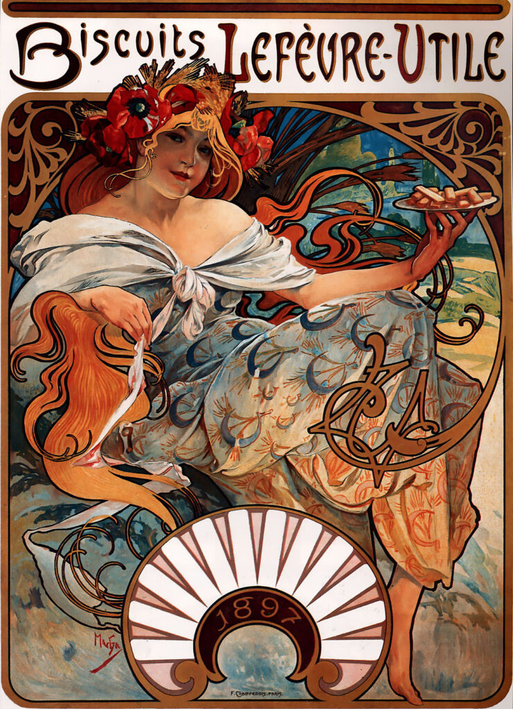Biscuits Lefevre Utile (1896) - Alphonse Mucha Tablo
