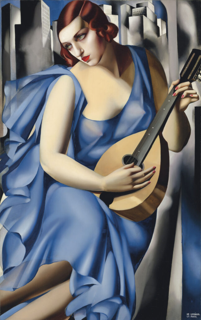 Blue Woman with a Guitar (1929) - Tamara de Lempicka Tablo