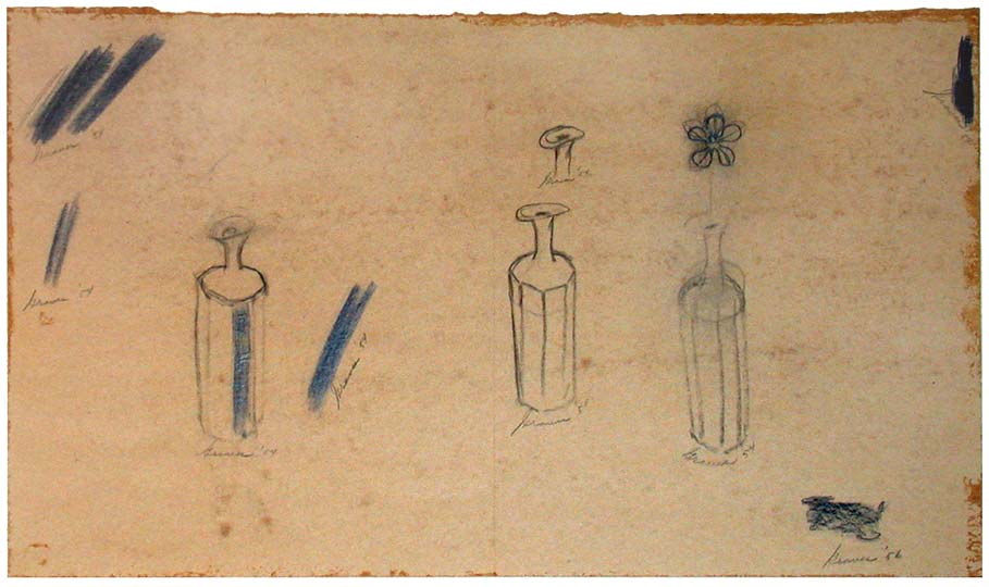 Bottles and Flowers (1956) – Morris Graves Tablo