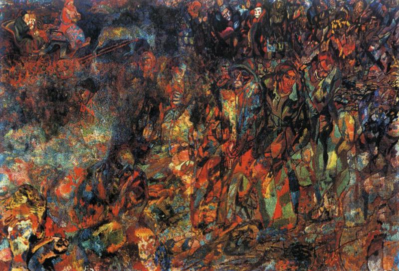 Bourgeois in a Carriage (1912) – Pavel Filonov Tablo