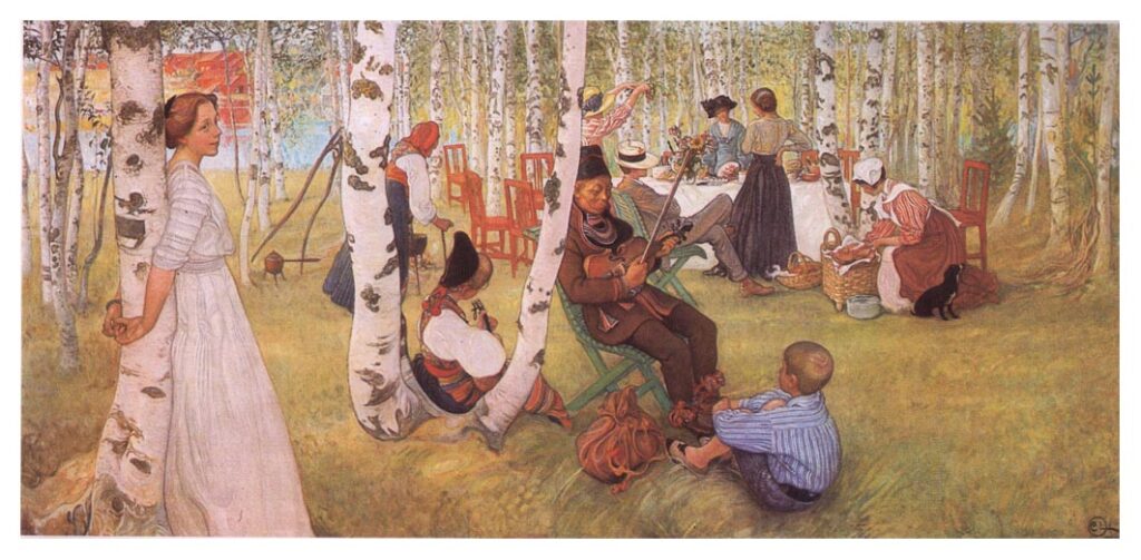 Breakfast in the Open (1913) - Carl Larsson Tablo