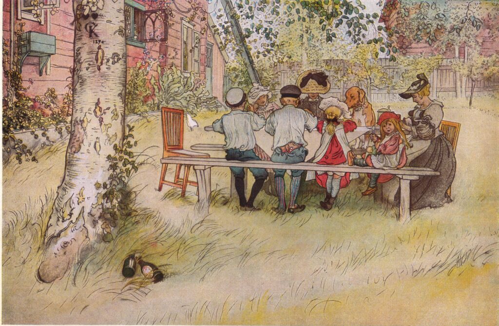 Breakfast under the Big Birch (1895) – Carl Larsson Tablo