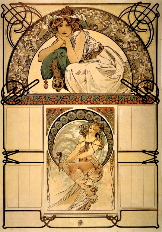 Calendar of cherry blossom (1898) – Alphonse Mucha Tablo