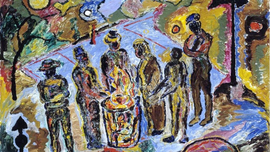 Can Fire in the Park (1946) - Beauford Delaney Tablo