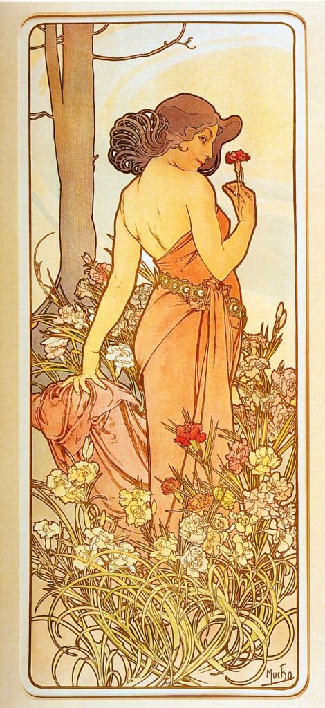 Carnation (1898) - Alphonse Mucha Tablo
