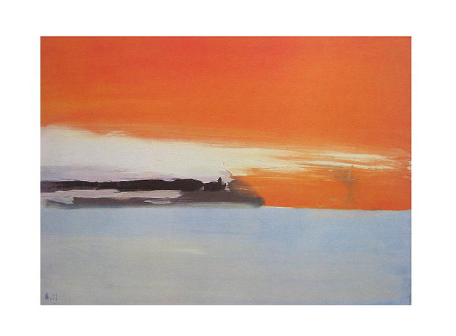 Chemin de fer au bord de la mer, soleil couchant (1955) – Nicolas de Staël Tablo