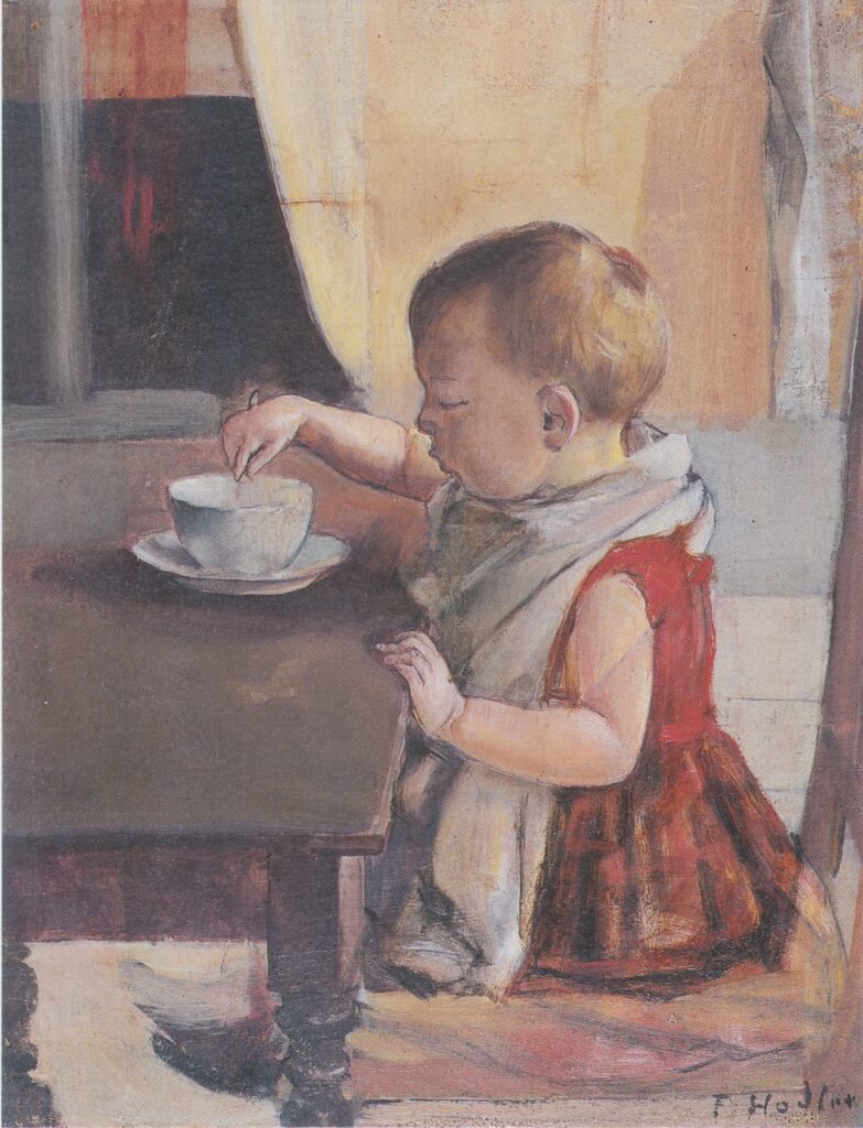 Child by the table (1889) - Ferdinand Hodler Tablo