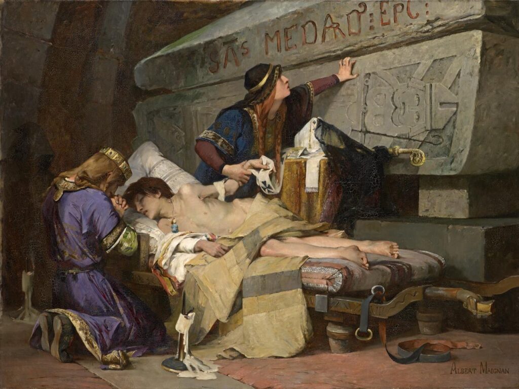 Chlodobert's last moments (1880) - Albert Maignan Tablo