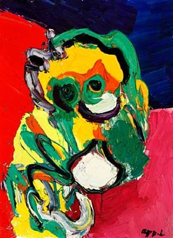 Colorful mask – Karel Appel Tablo