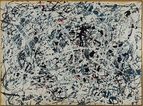 Composition (White, Black, Blue and Red on White) (1948) – Jackson Pollock Tablo